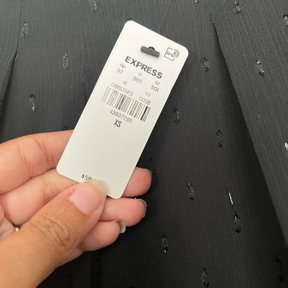 Metallic Dot Gathered Crew Neck Top extra small - Picture 4 of 17